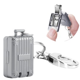 ABLY Portable Foldable Travel Nail Clipper, Stainless Steel Splash Proof Design, Mini Nail Trimmer Perfect for Home and Outdoor Us (Grey)