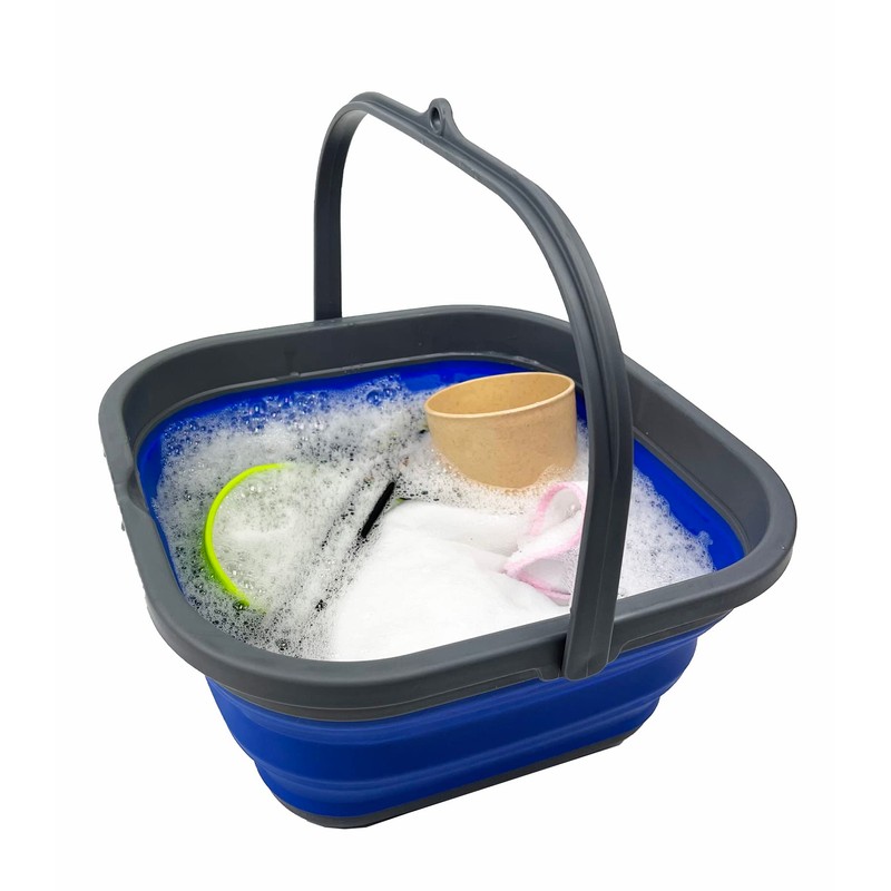 SAMMART 5.5L Set of 2 Collapsible Square Handy Bucket/Foldable SquareWater