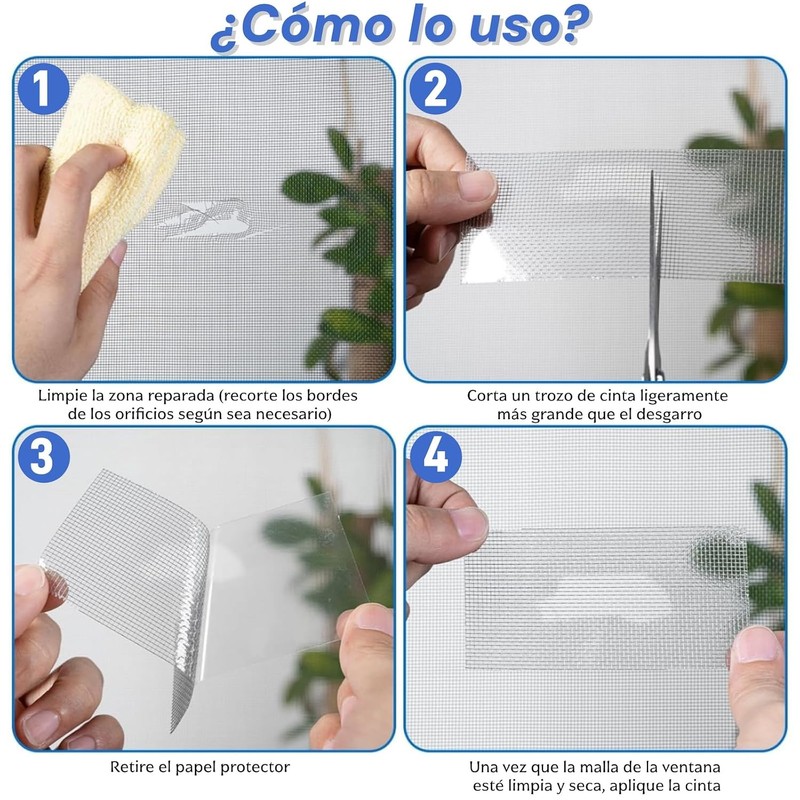 Cinta de Reparación de Mosquiteros,Cinta para Reparar mosquiteras,5cm x5mts