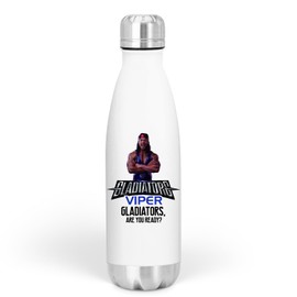 Male Gladiator Character Bottle - TV Show are You Ready? Battle Games Present Gift Water Coffee Thermo Durable Insulated Lightweight (White, One Size, Gladiators, Viper)