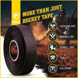 EAGLES Hockey Tape Multipurpose Cloth Tape for Lacrosse Baseball & Softball Bats, Pullup Bars, Sports Gift Perfect for Wrist, Ankle, Foot, Gymnastics Bar Tape, Fde Grip Tape