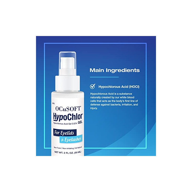 OCuSOFT HypoChlor 0.02% Hypochlorous Acid Eyelid and Eyelash Gel 2