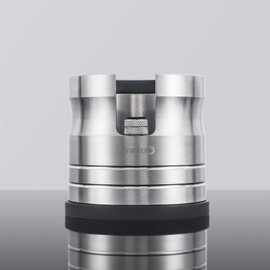 AMRANKUO Portafilter Holder - Espresso Tamping Station Crafted from Solid 304 Stainless Steel for Most 58mm Portafilters with Adjustable Height Screw | Stable and Efficient Puck Preparation