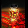 Outdoor Solar Lantern Lights Decorative Mosaic Jar Hanging Lantern Pathway