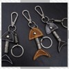Chrome Crane WB139 Keychain Key Ring Key Leather Charm Fish