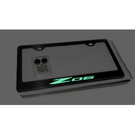 Gearhead Frames Glowing z06 C8 License Plate Frame 100% Carbon Fiber with Screws and Caps