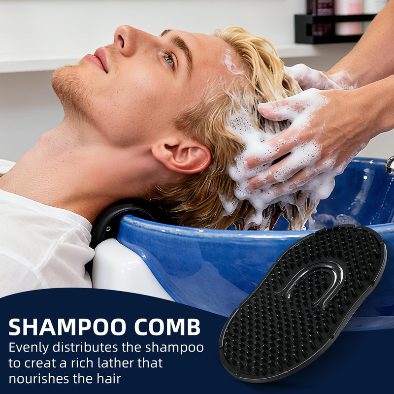 JIUZI 6 Pack Pocket Palm Combs, Scalp Massager & Shampoo