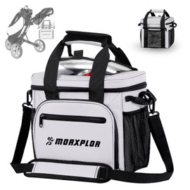 MORXPLOR Golf Cart Cooler with Magnetic Lid,12-Can Insulated Soft-Side Lunch Cooler Bag Collapsible for Golf Push Cart with Adjustable Shoulder Strap