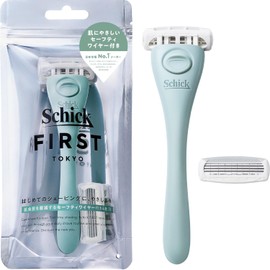 Schick Schick First Shaving Holder (with Blade + 1 Replacement Blade) Mint Green Beard Shaver Razor