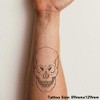 'Forward Facing Skull' Temporary Tattoo - Water Resistant, Skin-Safe, Non-Toxic