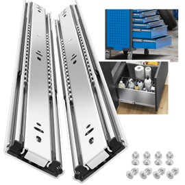 SHUHANG 1 Pair 150 lb Load Capacity Heavy Duty Drawer Slides 20 Inch Full Extension Ball Bearing Rails Side Mount Cabinet Glides RV Tool Box Runners