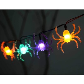 Sunsgne Spider Icicle Indoor/Outdoor String Lights, 10 Spiders 8.5 feet Lighted Length, Black Wire