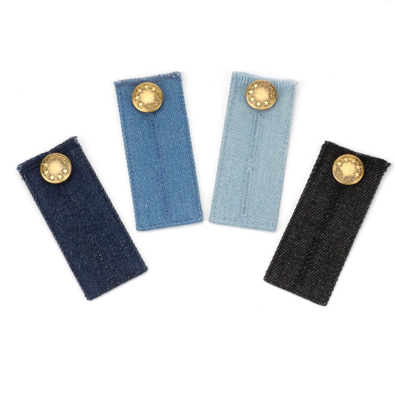 VANANA 4PCS Set Denim Waistband Button Extender Metal Buttons for