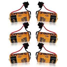 ﹙▷ 6 Pcs ◁﹚3V 2000mAh CR2/38.L Battery for Fuji CR2/3 8.L for FDK CR17/33 PLC Lithium Battery with Black Head
