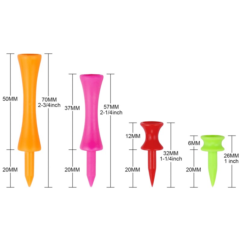 Zivisk Golf Tees Mixed Size Plastic Castle Tees 120 Count