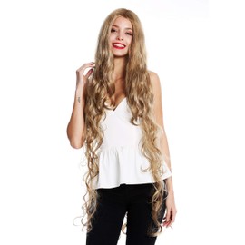 WIG ME UP - VK-40-24B/22 Women's Wig Extremely Long Rapunzel Slightly Curly Wavy Middle Parting Blonde Mix