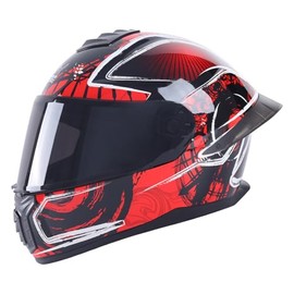 shamofeng Full Face Motorcycle Racing Street Bike Helmet with Cycling Glasses and Visor for Unisex-Adult