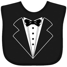 inktastic Tuxedo with Bow Tie Baby Bib Black 429d0