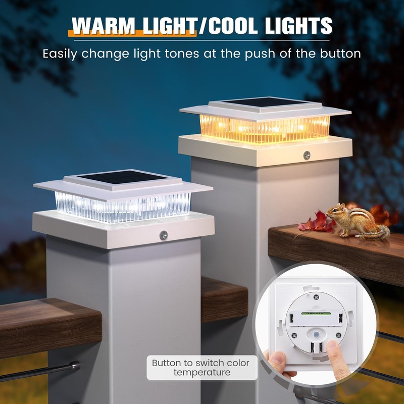 Post Cap Lights 16pack, 4x4 Deck Fence Post Solar Lights