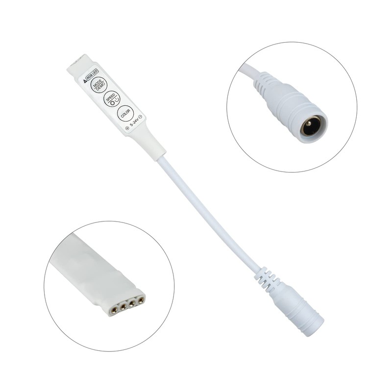 RGBZONE 2-Pack 4-PIN LED Controller, DC 5V/12V/24V 3x2A, 3-Keys Mini
