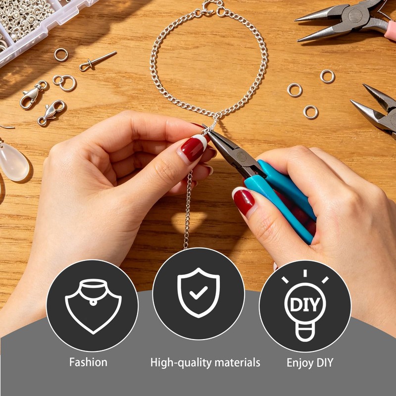 710 Pcs Jewellery Earring Making Kit with Jump Rings Pliers