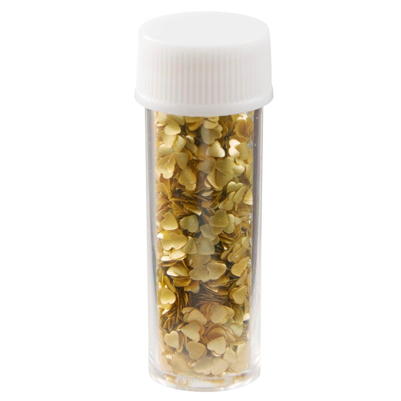 Wilton Heart Edible Accents, Shimmering Gold Cake Decorations for Cupcakes,