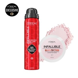 Infallible 3-second Setting Spray + Blur-fection Setting Powder, L'Oreal Paris:_Light Pink + Setting Spray