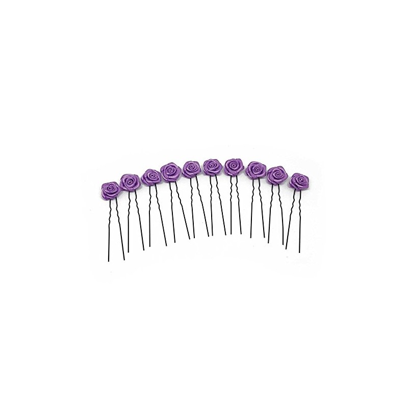 10 x Rose Flat Hair – Hair Pin – Bride
