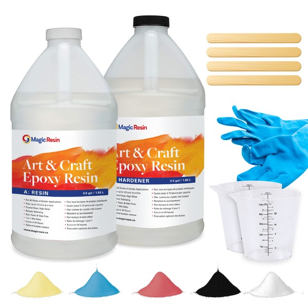 Epoxy Resin for Art & Craft | No VOC & No Odor | Crystal Clear | for Jewelry, Earrings, Coasters, Casting, Molding, Crafting & More | Great Color Stability | 100% Solids (1 Gallon)