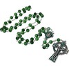 CB Catholic St Patrick Green Glass Marble Bead Rosary Gift