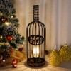 JHY DESIGN Decorative Table Lamp Battery Powered 13.5”H Cordless Metal