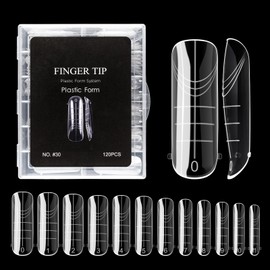 NMKL38 120PCS Dual Nail Forms 12 Sizes Full Cover Nail Molds With Scale Nail Art Design for Salon DIY at Home
