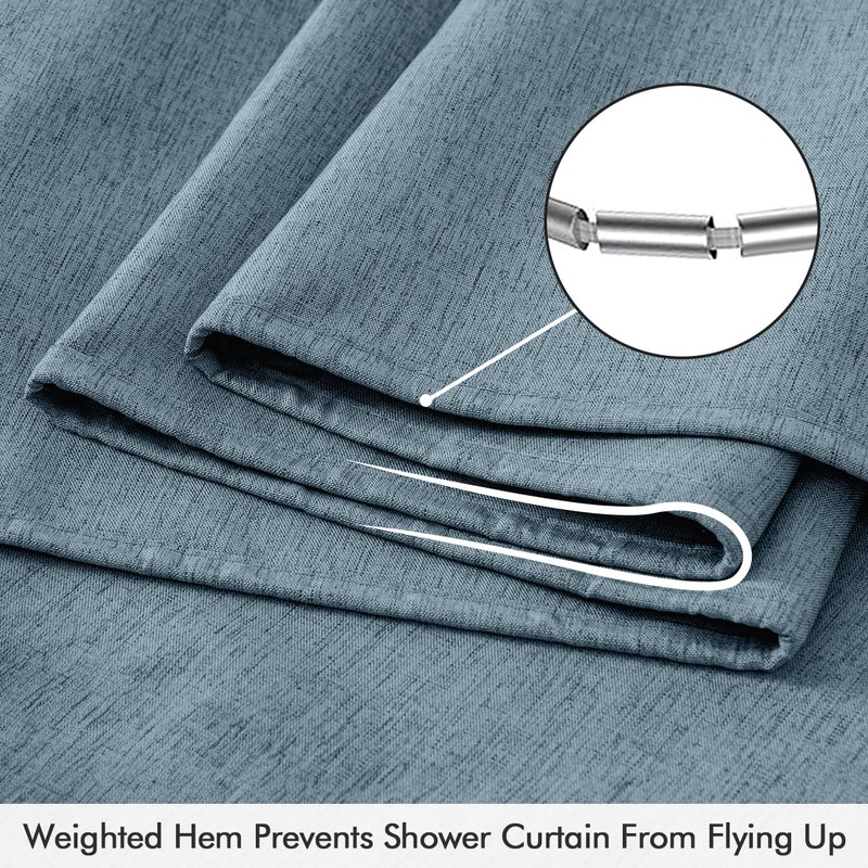 ANRODUO Extra Long Linen Shower Curtain, 84 Inch Fabric Shower