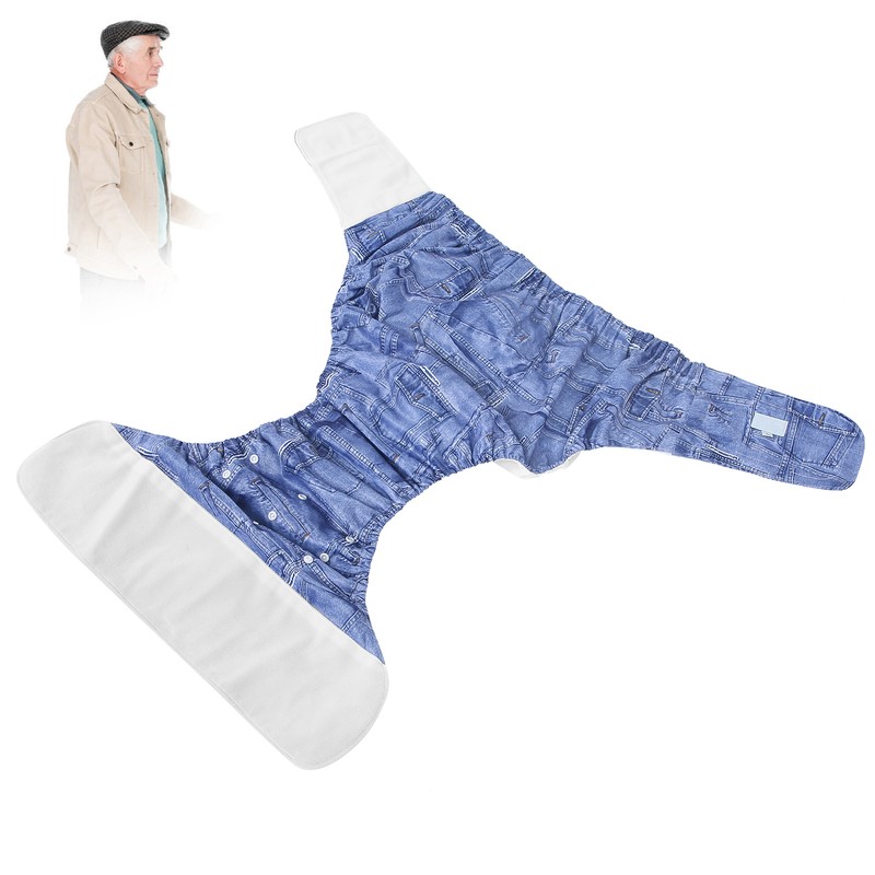 Adult Diaper Adjustable Washable Elderly Diaper Reusable Incontinence Nappy PantsA09