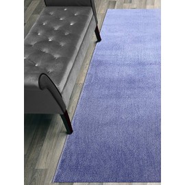 Custom Size Hallway Runner Rug, Slip/Skid Resistant, 26 Inch Wide X Your Choice of Lenght, Solid Blue, 26 Inch Width X 6 Feet Length, Sold and Priced Per Foot