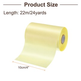 uxcell 4 Inches x 24 Yards Light Yellow Satin Ribbon Solid Large Ribbon for Cutting Ceremony Kit Chair Sash Table Hair Bow Sewing Craft Gift Wrapping Wedding Party Decoration Polyester