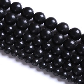8MM 46PCS Natural Stone Shungite Beads Crystal Loose Beads for Jewelry Making DIY Bracelet