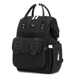 cutblajat Diaper Bag Backpack, Large Capacity, Water-Resistant, Backpack and Messenger Bag Set Can be Combined Disassembled (Black)