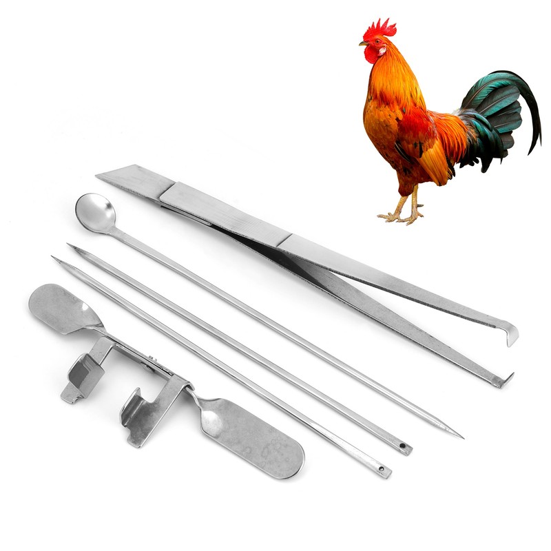 5Pcs Capon Knife Tool Stainless Steel Kit Poultry Farms Veterinary