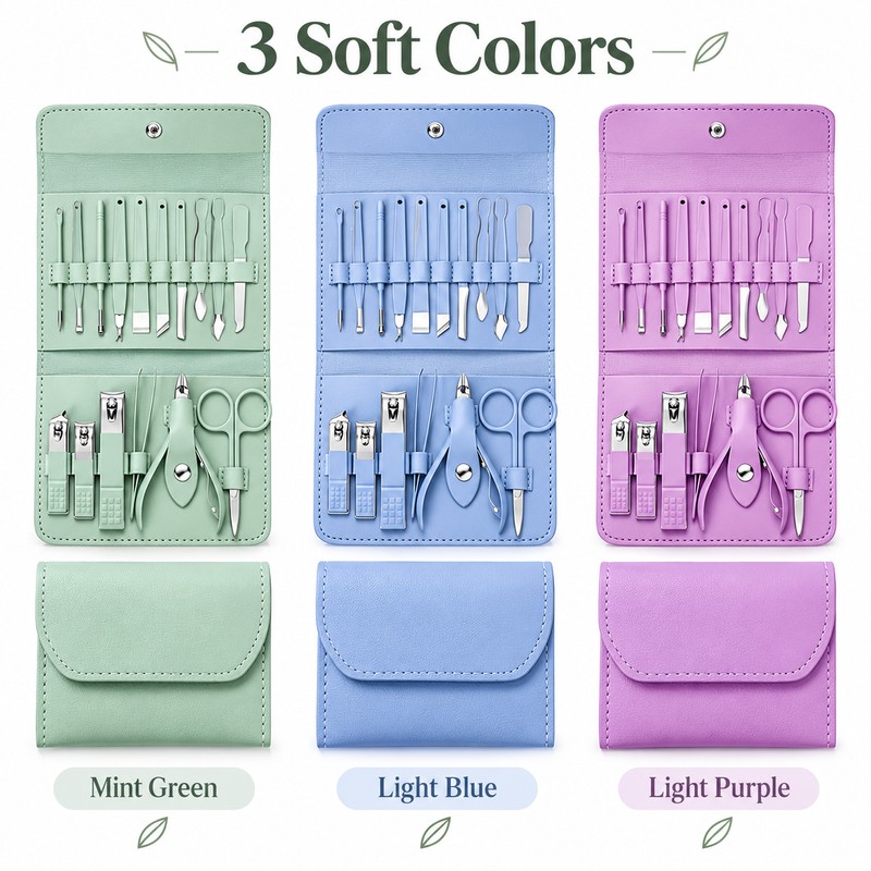 16-Piece Manicure Set with Travel Case, Professional Nail Clippers and