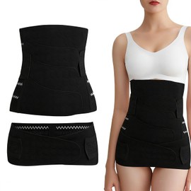 Sbarklo Pelvic Belt, Postpartum 2026 Design, Set of 2 x Presented Doctor, Pelvic and Abdomen, Double Memory Cartilage Support, 4 Levels of Strong Compression, Incredible Elasticity, Breathable Mesh Design, Easy to Put On and Take Off, Can Be Used After Labor Postpartum, Waist Nipper, Waist Protection, Pelvic Correction, Cesomy Section Compatible (Black, XL)