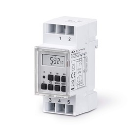sonero S-DOTH10 Digital Timer for DIN Rail / Switch Panel Installation 3600 W LCD Display 10 Switching Programmes (Week, Day and Minute Program), 12/24 Hour Timer, IP20, White