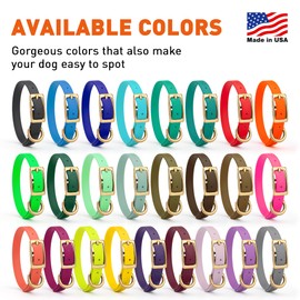 Viper Biothane Heavy Duty Waterproof Dog Collar Strong Coated Nylon Webbing w/Solid Brass Hardware Odor-Proof Easy to Clean High Performance Fits Small Medium or Large Dogs, Passionfruit Pink