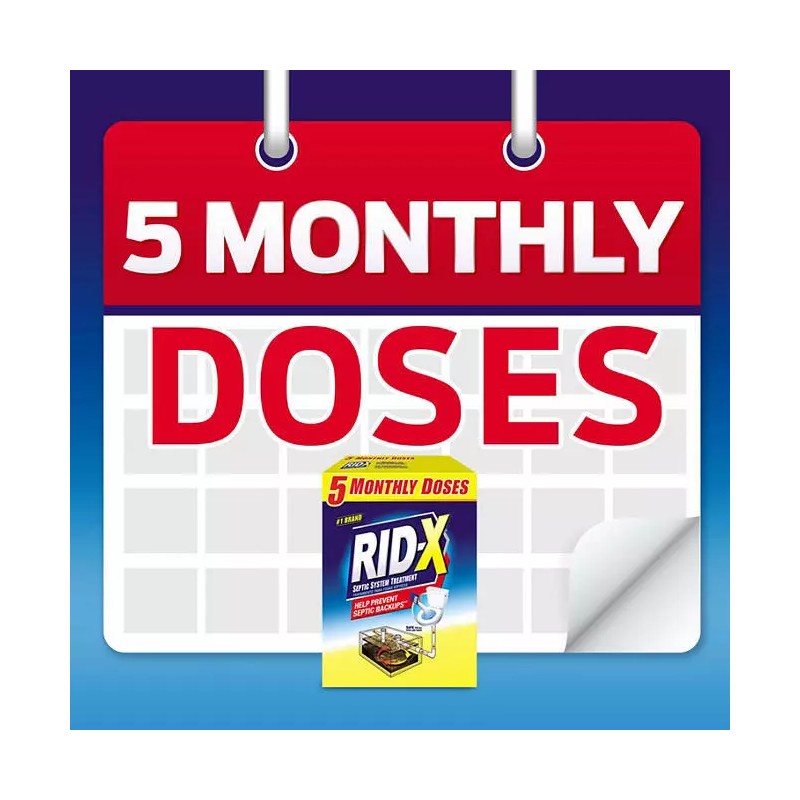 Rid-X 2 PACK - RID-X Septic Treatment, 5 Month Supply