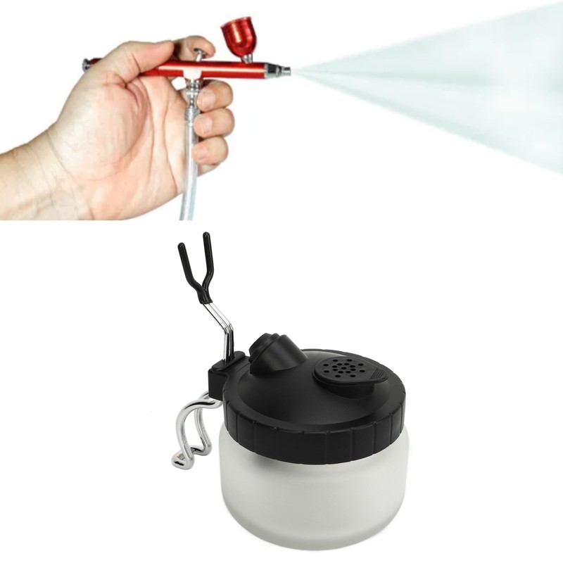 Airbrush Cleaning Pot with Holder Multifunctional Airbrush Wash Cleaner Tools