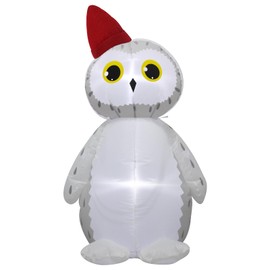 3.5FT Christmas Inflatable Owl Decoration with LED Lights, Blow up White Owl Animal Christmas Decor,Cute Outdoor Indoor Holiday Decoration 11-11