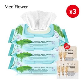 Mediflower 센텔라 순한 딥 클렌징 티슈 100매x3+파우치5매 Centella Gentle Deep Cleansing Wipes 100 Sheets x 3 + 5 Pouch Sheets