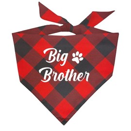 Big Brother Dog Bandana, Plaid Dog Bandana for Pregnancy Announcement, Dog Pet Scarf Photo Prop Christmas Dog Bibs Gifts for Dog Lover Dog Mom New Mom Expecting Mom