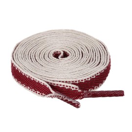 Allegra K Striped Canvas Shoelaces, Flat Shoelaces, Shoe Laces, 1 cm Width, red white