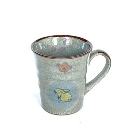 九谷焼【マグカップ】白兎ソメイヨシノ【裏絵】